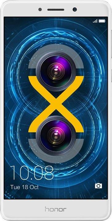 Honor 6x (32 GB, Silver, 5.50", Hybrid Dual SIM, 12 Mpx, 4G)