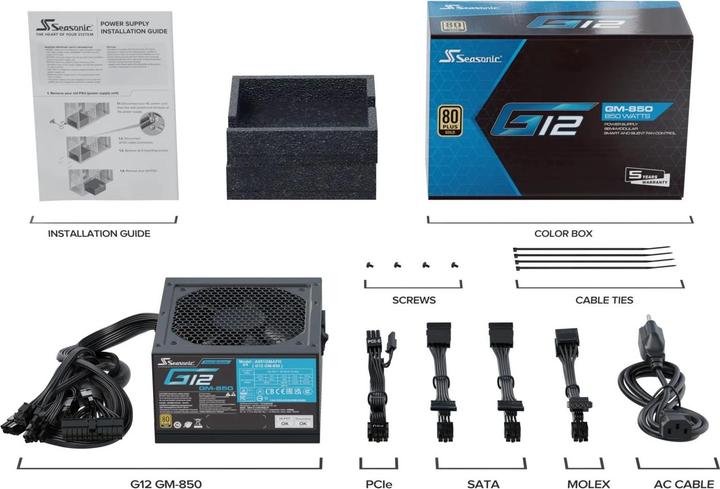 Actual product image Seasonic G12 GM (850 W)