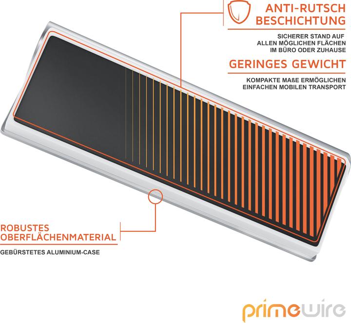Actual product image Primewire 7 Port USB 3.2 Hub with Power Supply,USB Hub Brushed Aluminium Housing (USB-A, 7 Ports)
