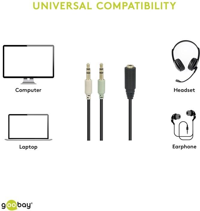 Actual product image MicroConnect Audio-Adapter (0.40 m, 3.5mm jack (AUX))