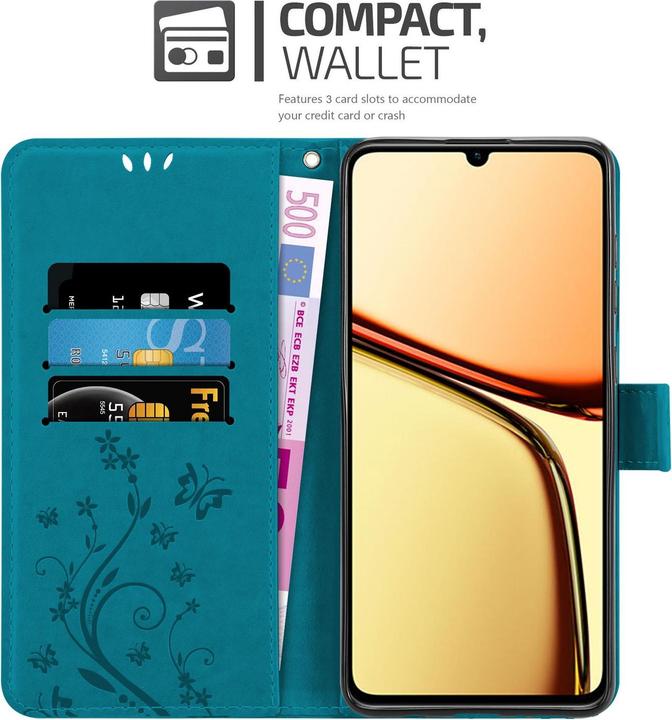 Produktbild Cadorabo Hülle für Realme C61 / C63 mit Blumen Muster (CAT S61, Realme C63)