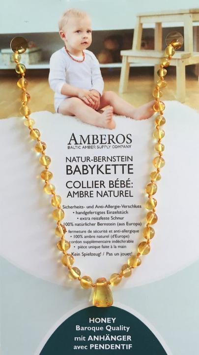 Immagine prodotto Amberos Collana in ambra naturale con ciondolo barocco