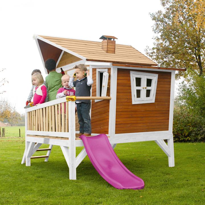 Immagine prodotto Axi Emma Playhouse marrone/bianco - scivolo viola