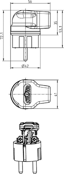 Immagine prodotto Bachmann ELETTRICO 919171 919.171 TAPPO ANGOLARE IN GOMMA PIENA (CEE 7/4)