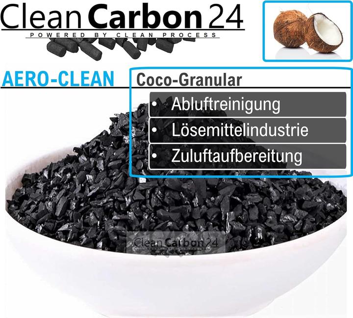 Immagine prodotto Clean Carbon 24 10 Liter Aktivkohle Granulat aus Kokosnussschalen
