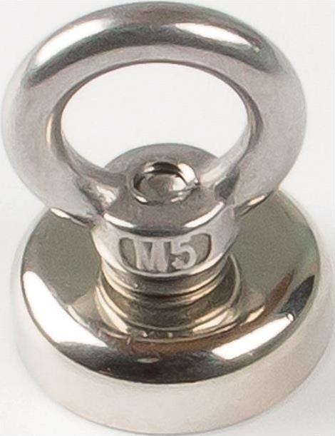 Eichner Magnete al neodimio Ø 25 mm zincato, con occhiello Ø 13,5 mm (5 x)