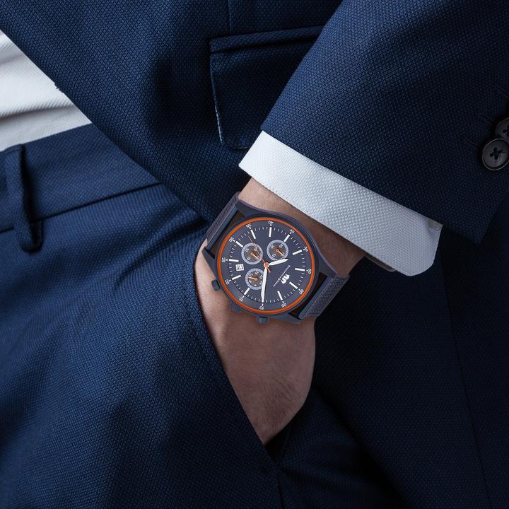 Actual product image Men Chronograph Goodwill Stainless Steel Blue - 26527 (Chronograph, 43 mm)