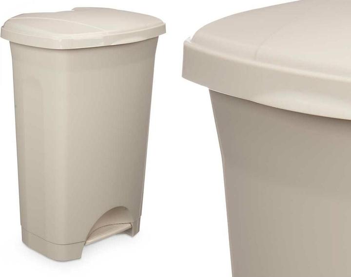 Actual product image Natec Papierkorb mit Pedal Beige Kunststoff 50 L (3 Stück) (50 l)