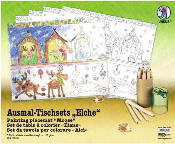 Actual product image Ursus Placemat coloring moose (1 x, 33 x 40 cm)