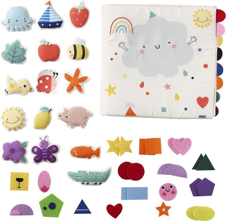 Actual product image Vertbaudet Baby activity cloth book, colours and shapes