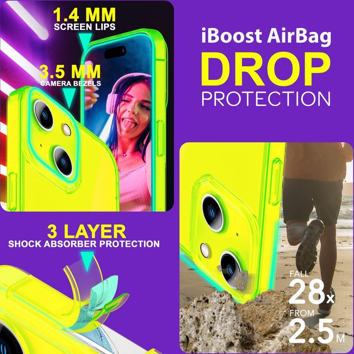 Produktbild Nalia Klar Transparente Neon Silikon Hülle (Apple iPhone 15)