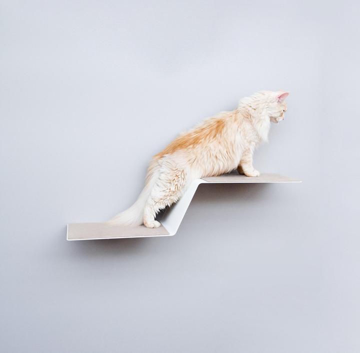 Produktbild LucyBalu WAVE Katzenstufe XXL (24 cm, Weiss - Sand)