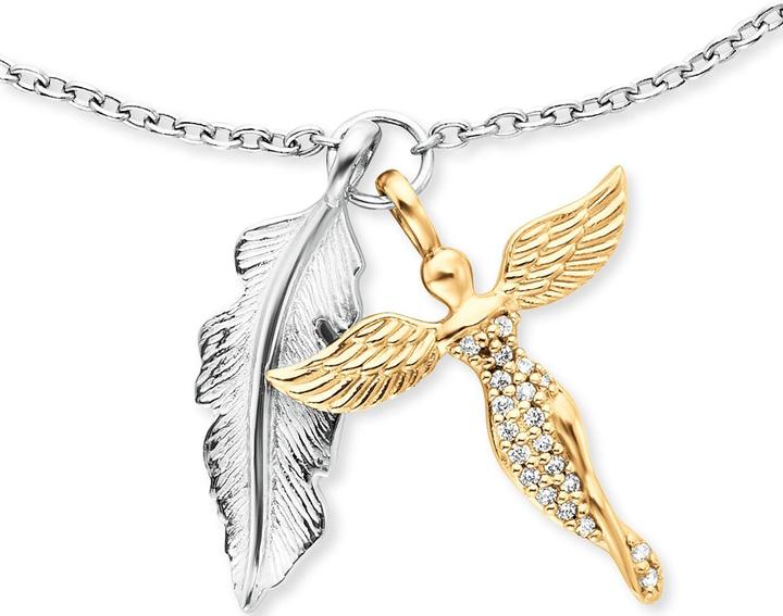 Immagine prodotto Engelsrufer Bracciale Piuma e Angelo (17 cm, Argento 925)
