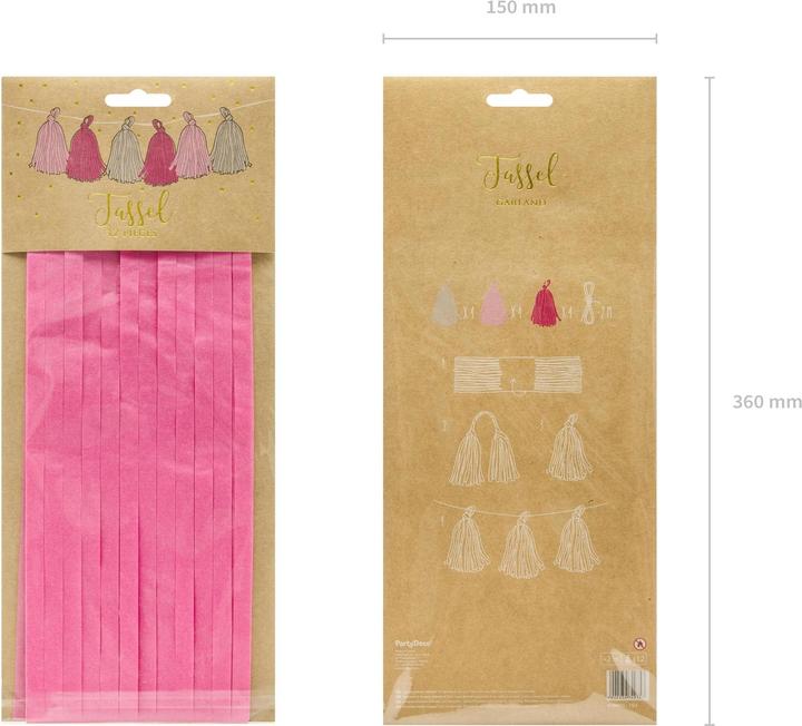 Produktbild Partydeco Girlande Quasten 1.5 m, Rosa