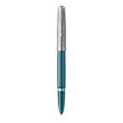Actual product image Parker Fountain pen 51 Teal C.C. F (Palladium, Blue, 1 x)