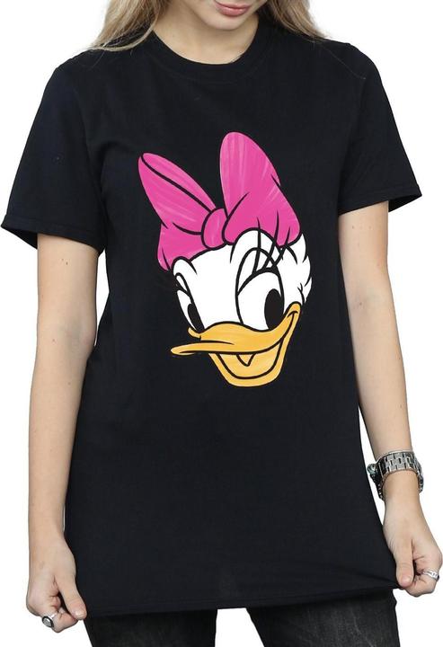 Actual product image Disney Womens/Ladies Daisy Duck Head Painted Cotton Boyfriend T-Shirt (S)