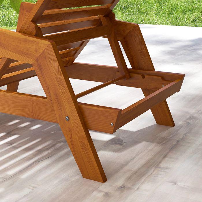 Immagine prodotto Swisshandel24 Lettino prendisole, lettino da giardino in legno, lettino Relax resistente alle intemperie, carico (66 cm)