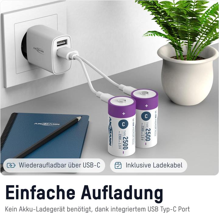 Actual product image Ansmann Baby C (2 pcs., C, 2300 mAh)