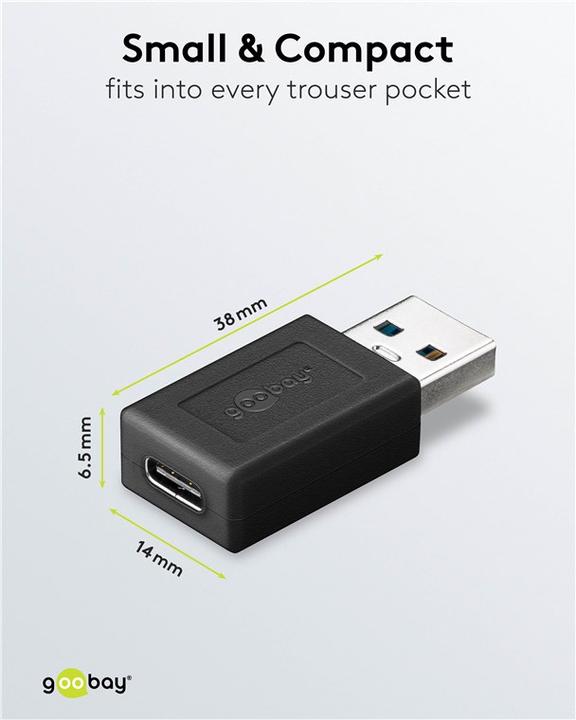 Produktbild Goobay USB-A auf USB-C Adapter USB 3.0 (USB Typ-C, USB 3.0, 3.80 cm)