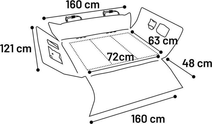 Image du produit Flamingo Couverture de protection pour le coffre 160x121cm (Chien, Fermeture de sécurité, Lavable en machine)