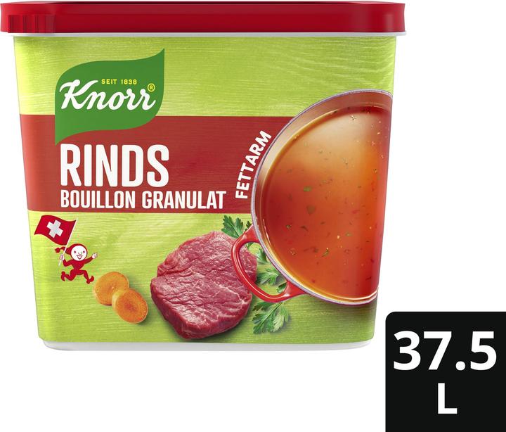 Image du produit Knorr Bouillon de boeuf granulé pauvre en graisse, pour assaisonner avec du bouillon sans graisse