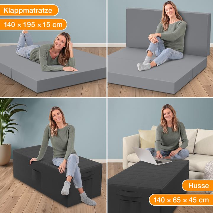 Produktbild Bestschlaf Klappmatratze inkl. Husse & Transporttasche (140 x 195 cm, Schaumstoffkern)
