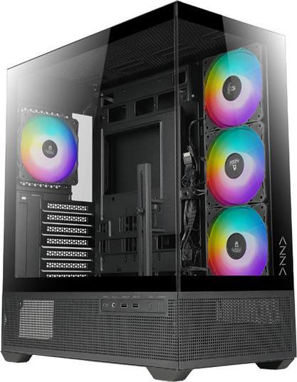 Immagine prodotto Azza Boitier Moyen Tour ATX Tiara RGB avec panneaux vitrés (Noir) (ITX, mATX, ATX)