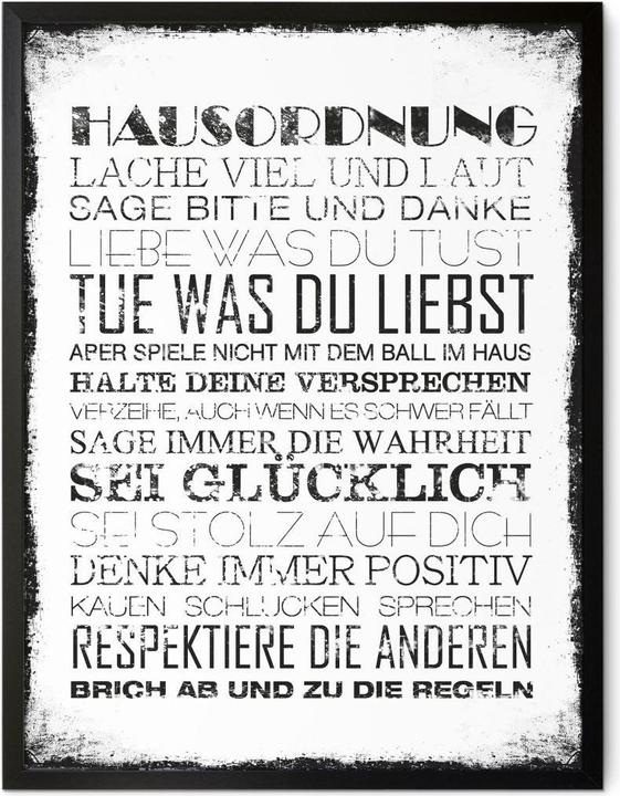 Actual product image Trenddeko Poster house rules 24 x 30 cm, paper (24 x 30 cm)