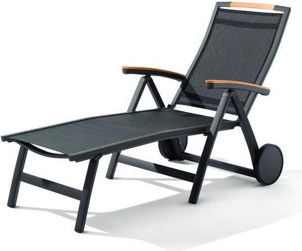Actual product image Sieger Catena Folding Roll-away Lounger Aluminium (193 cm)