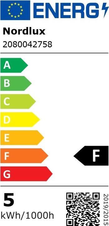 Energy Label Nordlux LED lamp Filament Deco Retro E27 dimmable 2,3W 1800K extra-warm white Gold 2080042758 (E27, 2.30 W, 65 lm, 1 x, F)