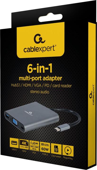 Actual product image Gembird A-CM-COMBO6-01 (USB-C, 1 Ports)