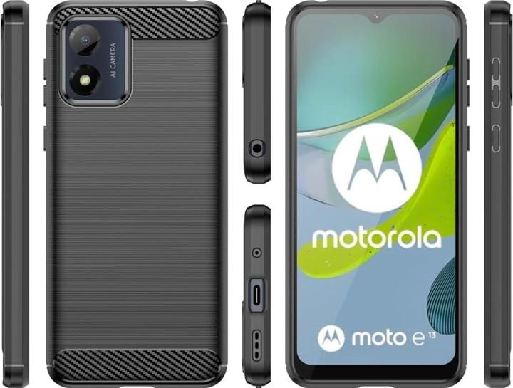 Produktbild Screenguard Motorola Moto E13 Hülle Carbon Brushed Soft TPU (Motorola Moto E13)