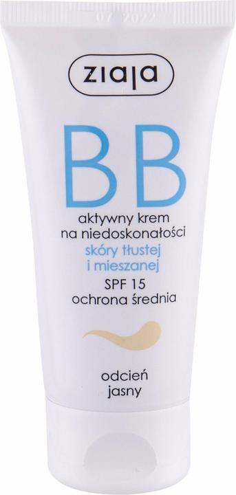 Ziaja BB Cream Oily and Mixed Skin Light 50ml - SPF15 BB Cream for Women (Light)