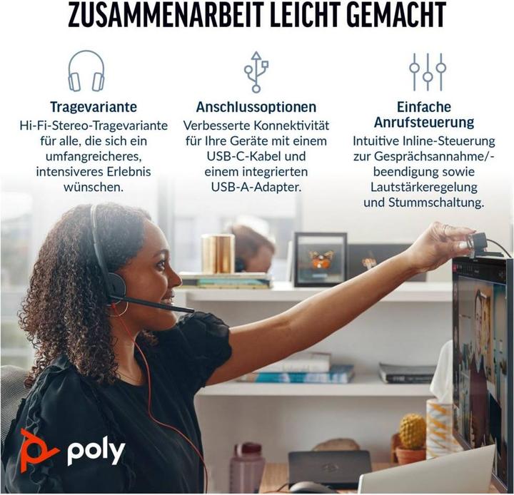 Produktbild Poly BW 3220 USB-C HS +USB-C/A (Kabelgebunden, USB-A)
