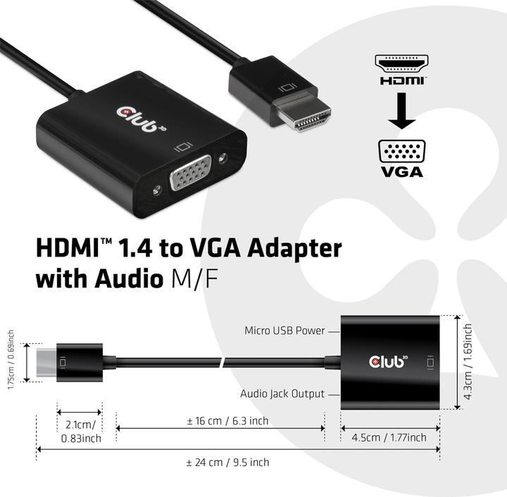 Productafbeelding Club 3D CAC-1302 (VGA, 24 cm)