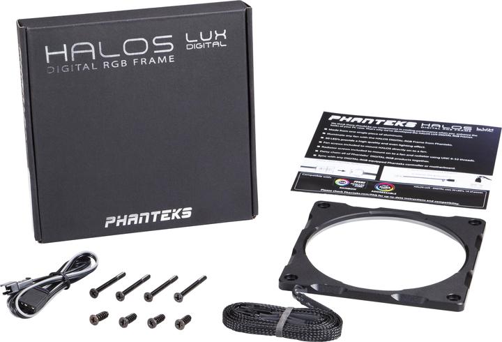 Produktbild Phanteks Halos Lux Digital 140mm-Rahmen Digital-RGB alu / schwarz