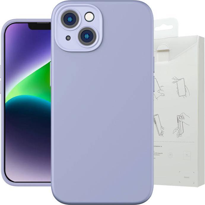 Actual product image Baseus Liquid Silica Gel Case for iPhone 14 Plus (lavender)+ tempered glass + cleaning kit (Apple iPhone 14 Plus)
