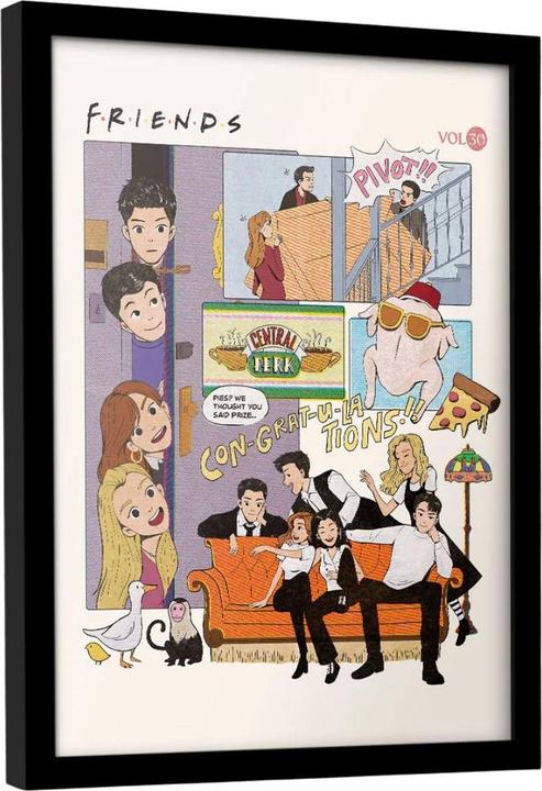Produktbild Friends Gerahmtes Poster 30 Years Comic (40 x 30 cm)