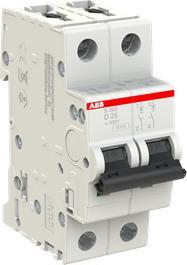 Image du produit ABB S202-D25 Disjoncteur D-Char., 6 kA, 25 A, 2P