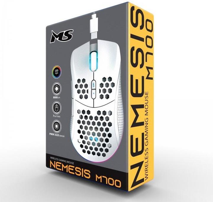 Actual product image M & M's Mysz Nemesis M700 RF 8000DPI 7P RGB LED PMW3325 Biała (Wireless)