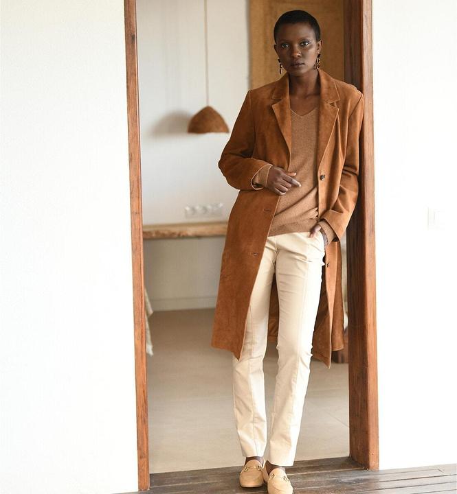 Image du produit Anne Weyburn Manteau boutonné en cuir de chèvre (46)