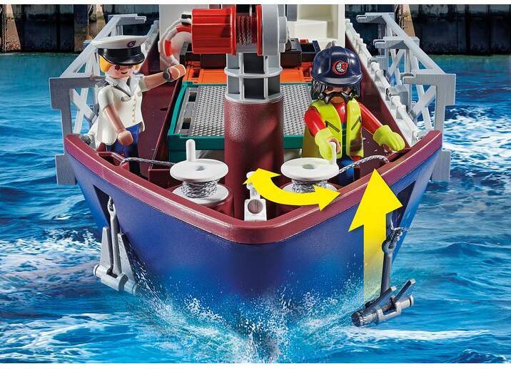 Produktbild Playmobil Grosses Containerschiff mit Zollboot (70769, Playmobil City Action)