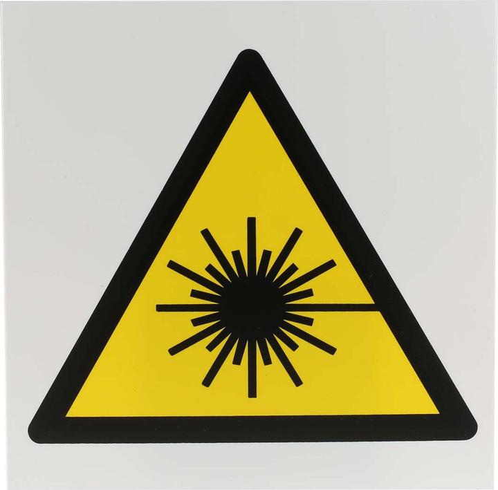 Actual product image Rs Pro Danger warning sign plastic, warning laser beam inscription, 200mm x 200mm
