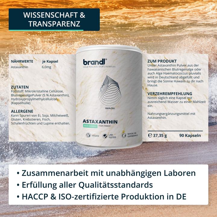Nährwerte und Zutaten Brandl-Nutrition Astaxanthin (1 Stück, Kapseln, 40 g)