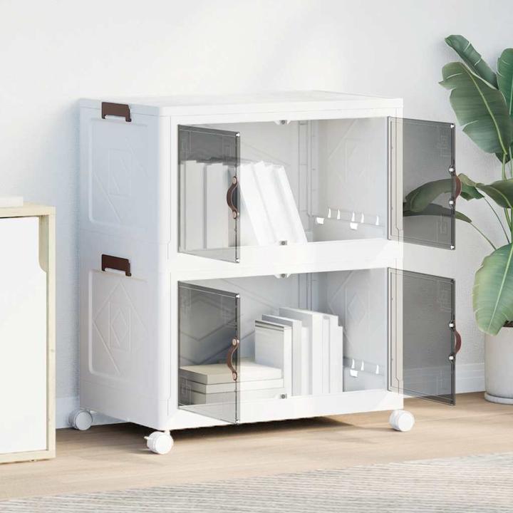 Immagine prodotto VidaXL Contenitore con ruote Impilabile a 2 livelli 75 L 65 x 40 x 76 cm (65 x 40 x 76 cm, 75 l)