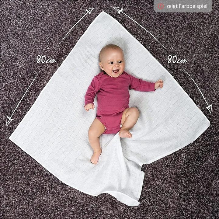 Actual product image Makian Muslin nappies & muslin cloths Muslin nappy / muslin cloth 10 pack 80 x 80 cm - Grey (80 cm, 80 cm)