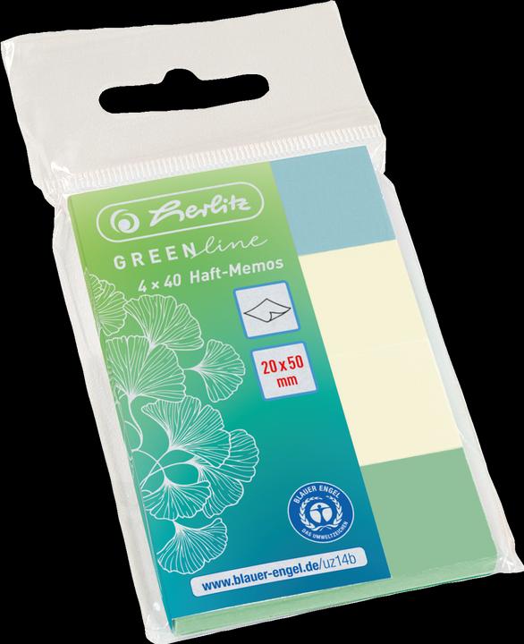 Produktbild Herlitz Notizzettel 4 x 40 Blatt, Mehrfarbig (20 x 50 mm)