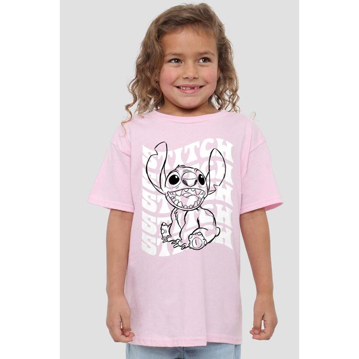 Actual product image Lilo & Stitch Childrens/Kids Sketch Name Repeat T-Shirt (104)