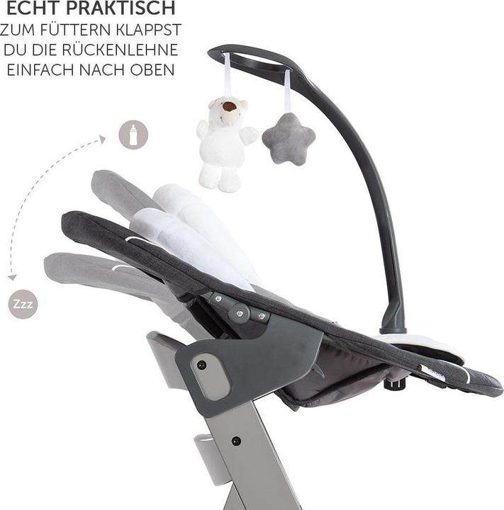 Actual product image Hauck Highchairs Alpha Plus Grey Newborn Set Deluxe - 4-piece highchair (Highchair)