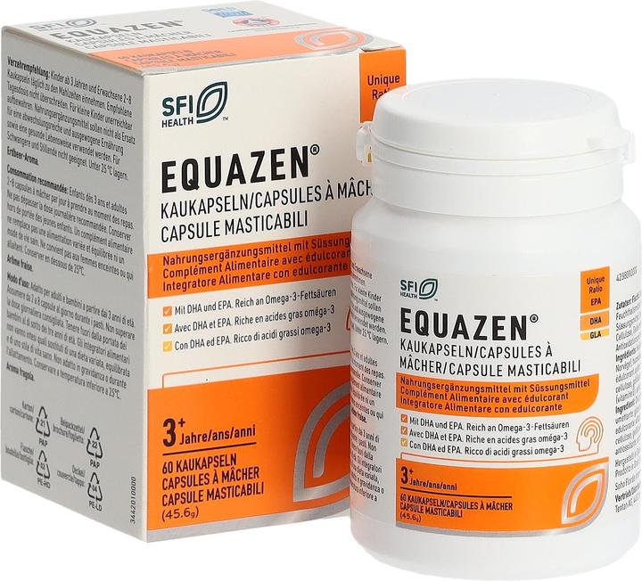 Valeurs nutritives et ingrédients Equazen IQ Equazen Kaukapseln/Capsules à mâcher/Capsule masticabili Ds 60 Stk (60 pièce(s), Capsules, 75 g)